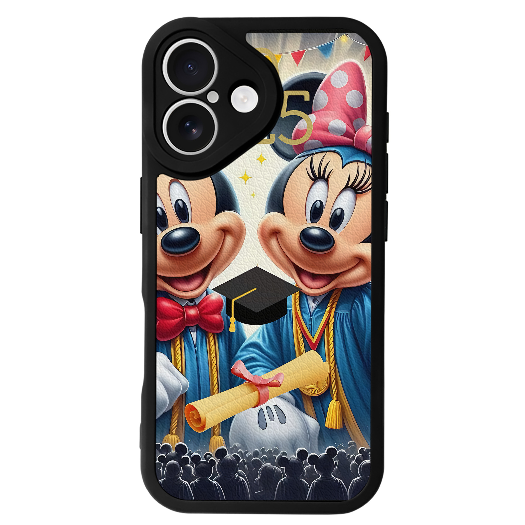 （画像用） ミッキーマウス Mickey Mouse 【iPhone 16シリーズ対応】シリコンスマホケース（レザー調） 材質：シリコン